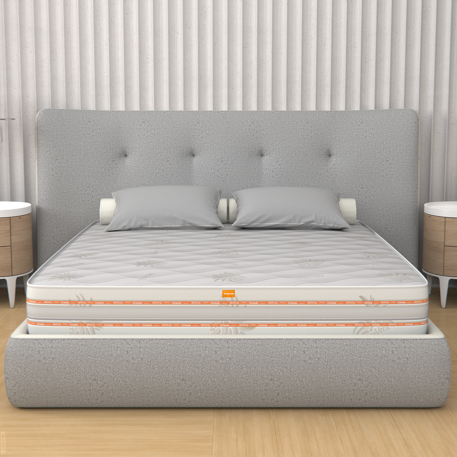 foto del prodotto materasso multionda singolo 90x190, alto 25 cm memory, gel relaxa, sfoderabile, rivestimento aloe vera piuma