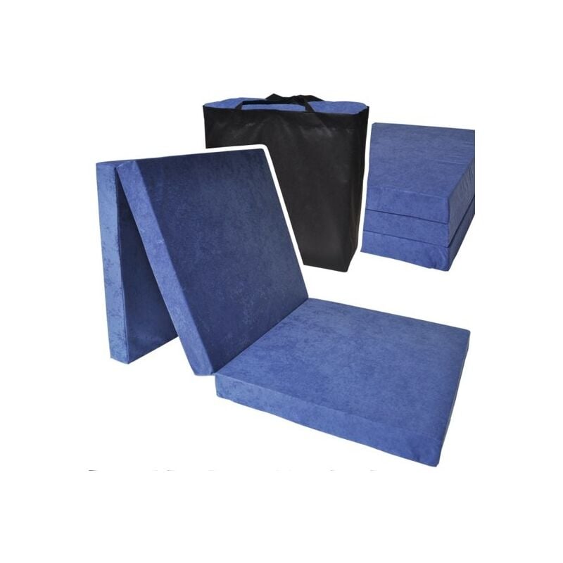 foto del prodotto materasso ospite extra spesso blu navy materasso da campeggio materasso da viaggio materasso pieghevole 195 x 70 x 15