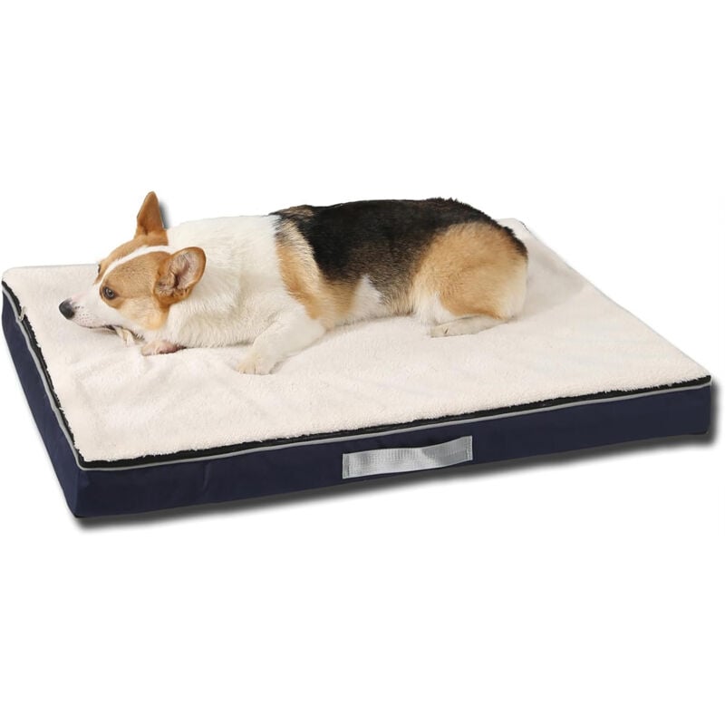 foto del prodotto materasso per cani taglia grande con fodera lavabile sfoderabile memory foam ortopedico impermeabile antiscivolo fondo antimasticazione rettangolare
