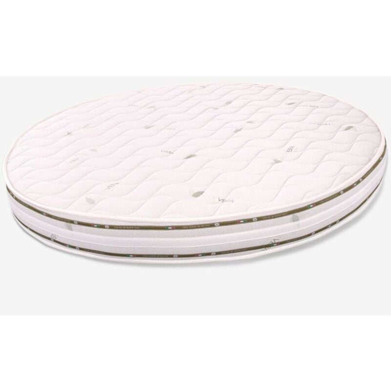 foto del prodotto materasso rotondo in waterfoam, diametro 210 cm alto 20 cm, tessuto aloevera
