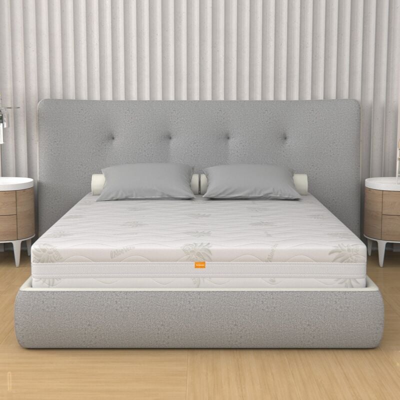foto del prodotto materasso una piazza e mezza 120x200, alto 26 cm memory, gel relaxa, sfoderabile, rivestimento aloe vera prime