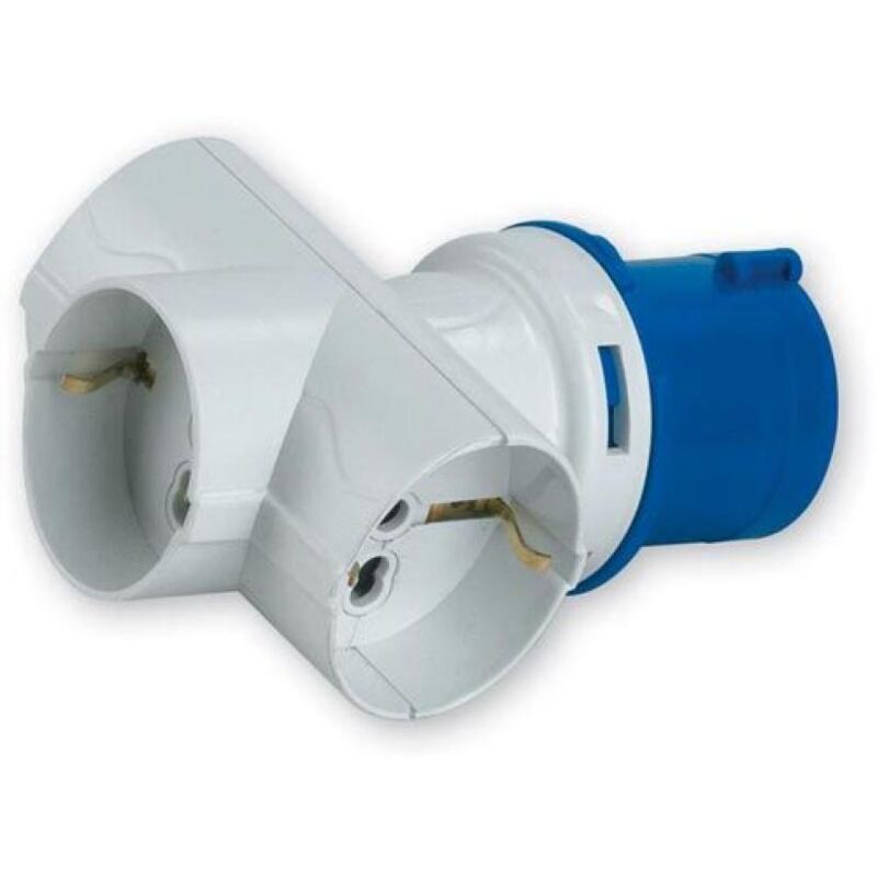 foto del prodotto materiale elettrico adattatore spina cee 3 prese schuko colore bianco 1879 rosi