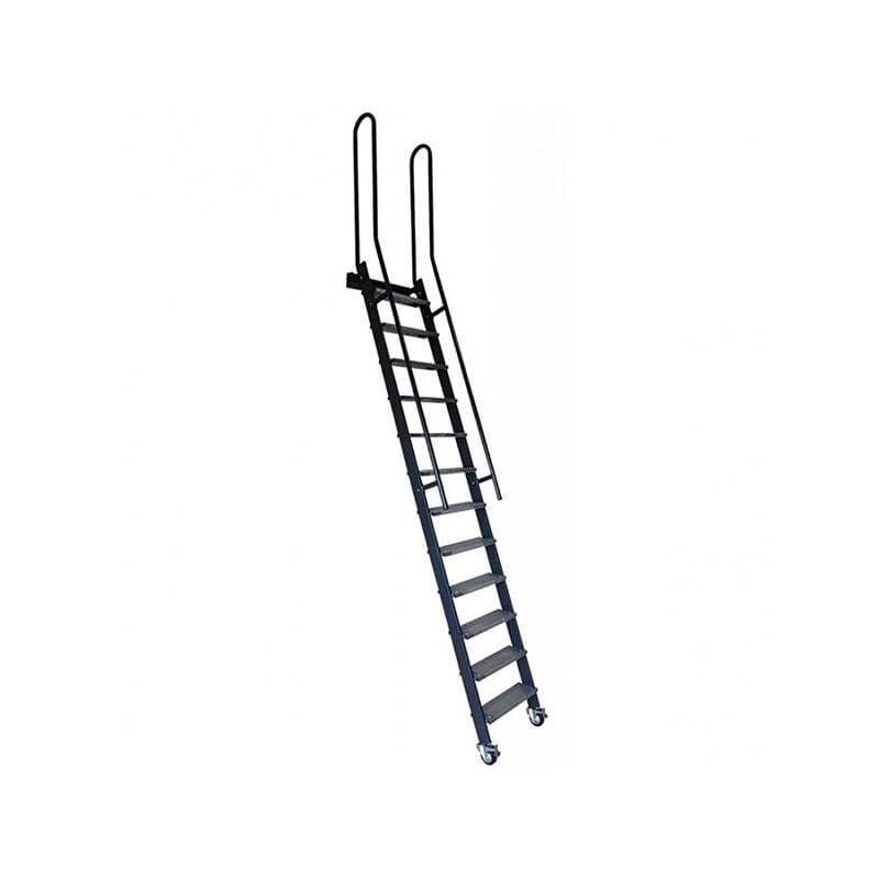 foto del prodotto matis re scala acciaio gradini legno altezza suolo a suolo 2.25m sspxl 239 n rv