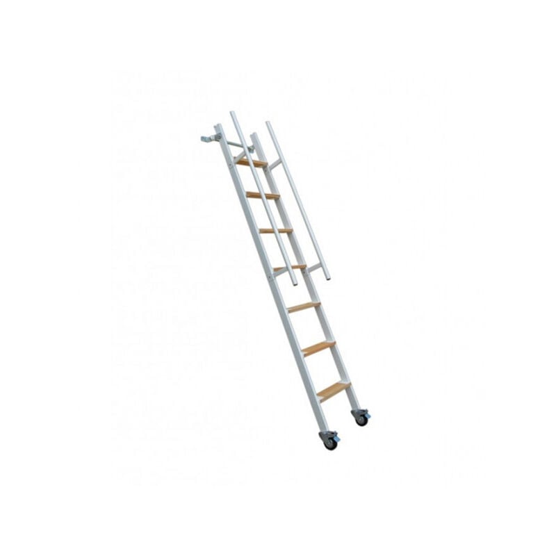 foto del prodotto matisère - scala acciaio - gradini legno - altezza suolo a suolo 2.50m - sspxl-263-g-sr