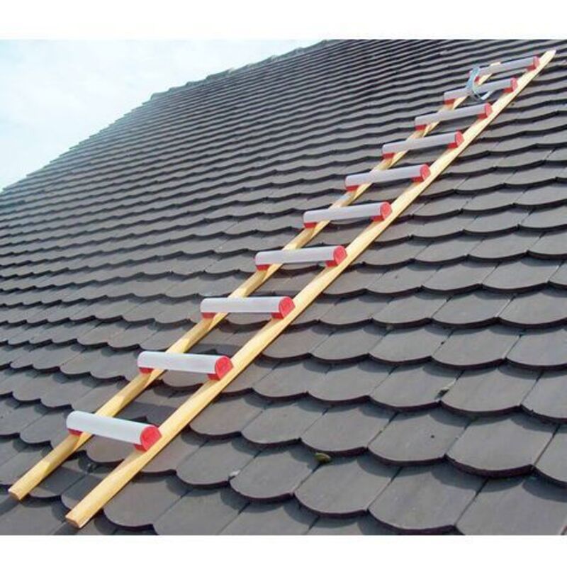 foto del prodotto matisère - scala da tetto - legno alluminio - interasse 25cm - 3.50m di lunghezza - him4138.25.350