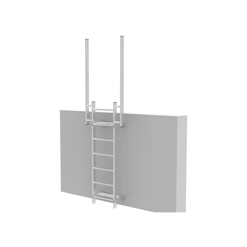 foto del prodotto matisère - scala fissa senza gabbia. lunghezza 1.00mt con uscita e 2 staffe di fissaggio a u - cs fsc 100