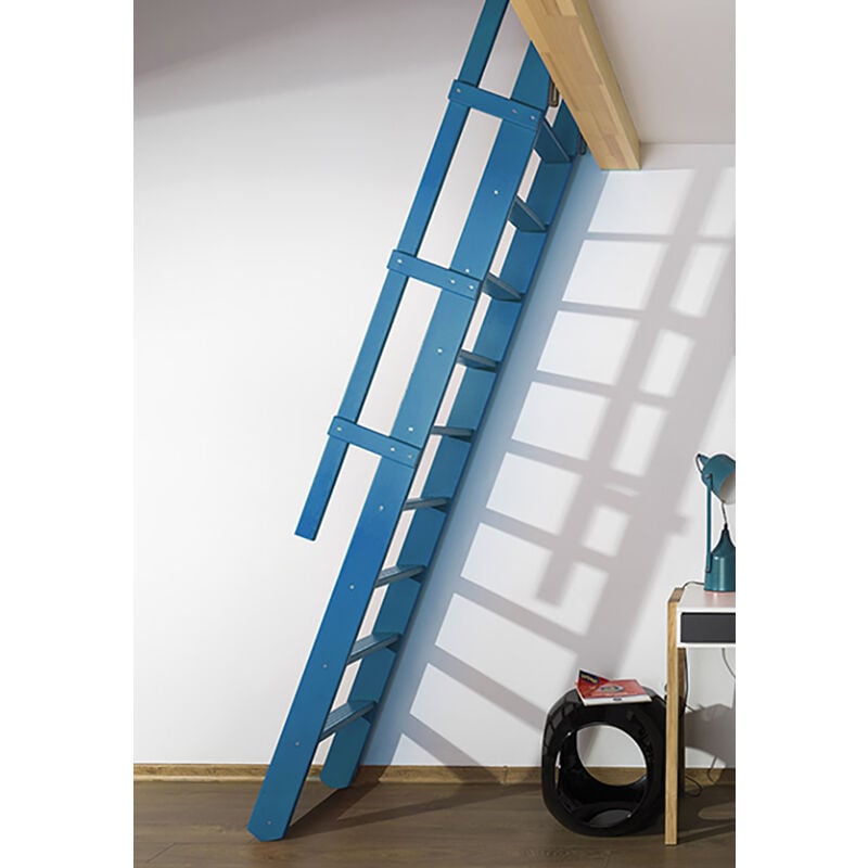 foto del prodotto matisère - scala per soppalco 55cm di larghezza - colore azzurro ral 5012 - msp r5012