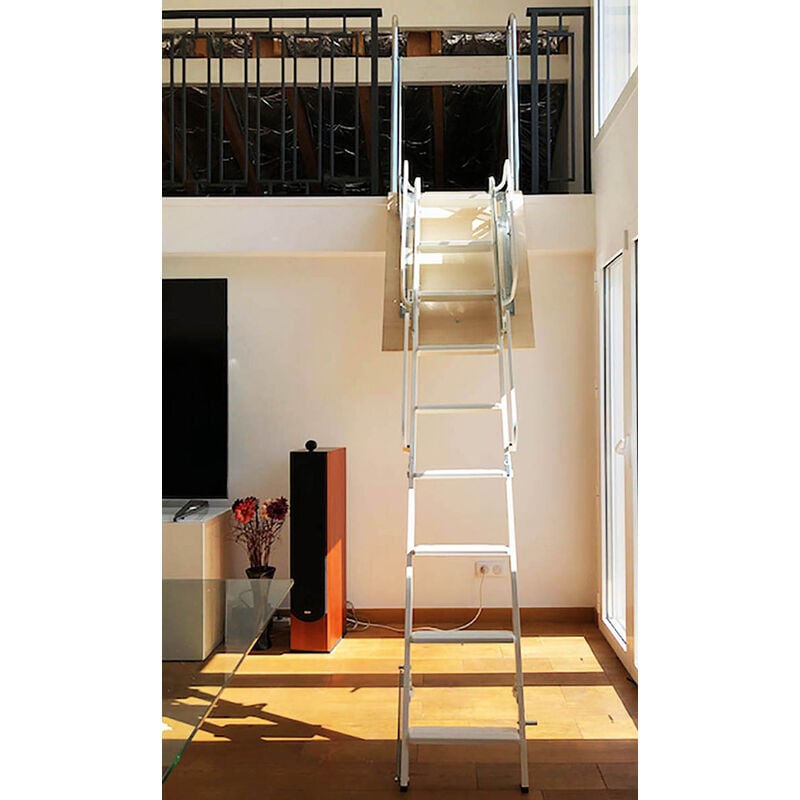 foto del prodotto matis re scala rettrattile pieghevole per soppalco bianca palco p b