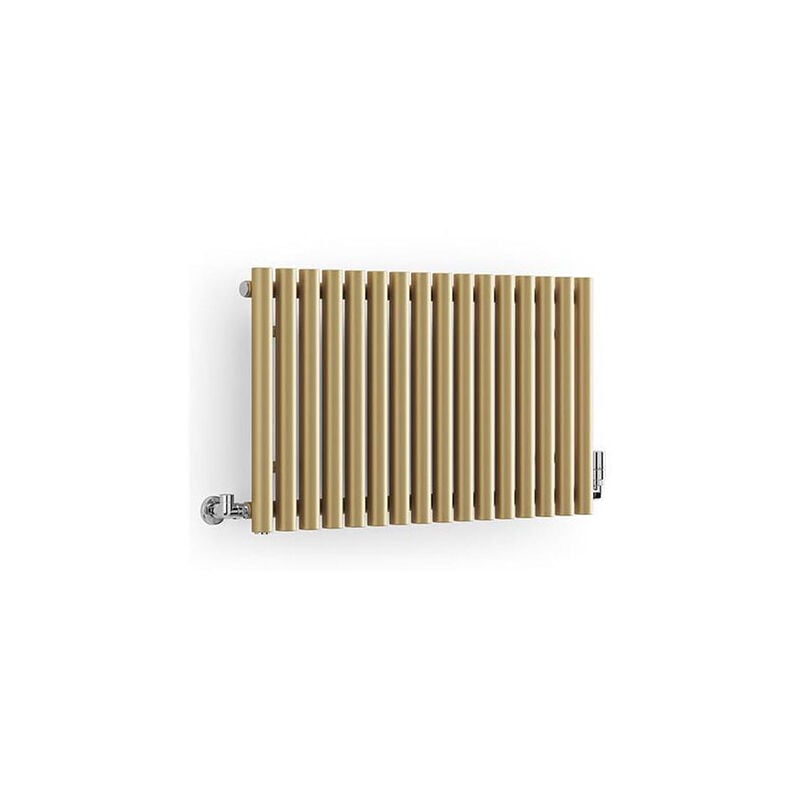 foto del prodotto matis re scaldasalviette acqua calda dorato di 500mm di altezza e 865mm di larghezza 591 watt rol500 865rosxbra