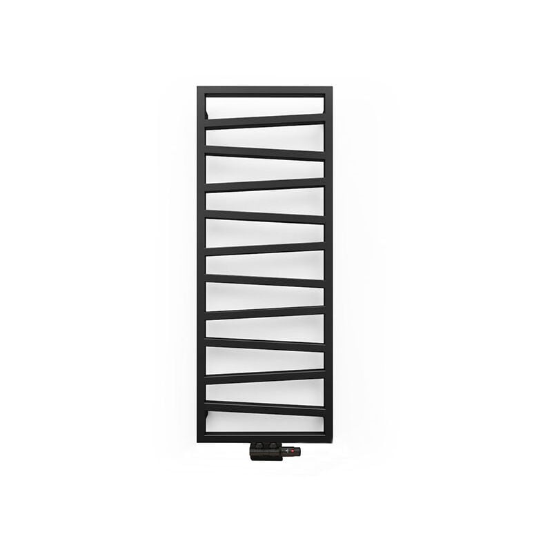 foto del prodotto matis re scaldasalviette acqua calda nero di 1310mm di altezza ge 500mm di larghezza 490 watt zig1310 500kdzxn