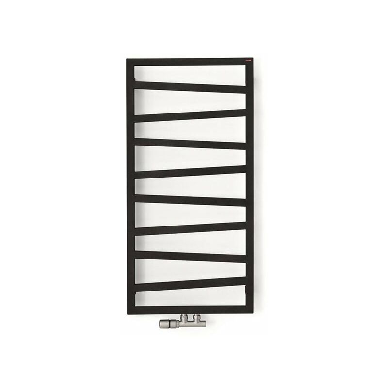 foto del prodotto matis re scaldasalviette ad acqua calda nero 1545mm di altezza e 500mm di larghezza 591 watt zig1545 500zxn