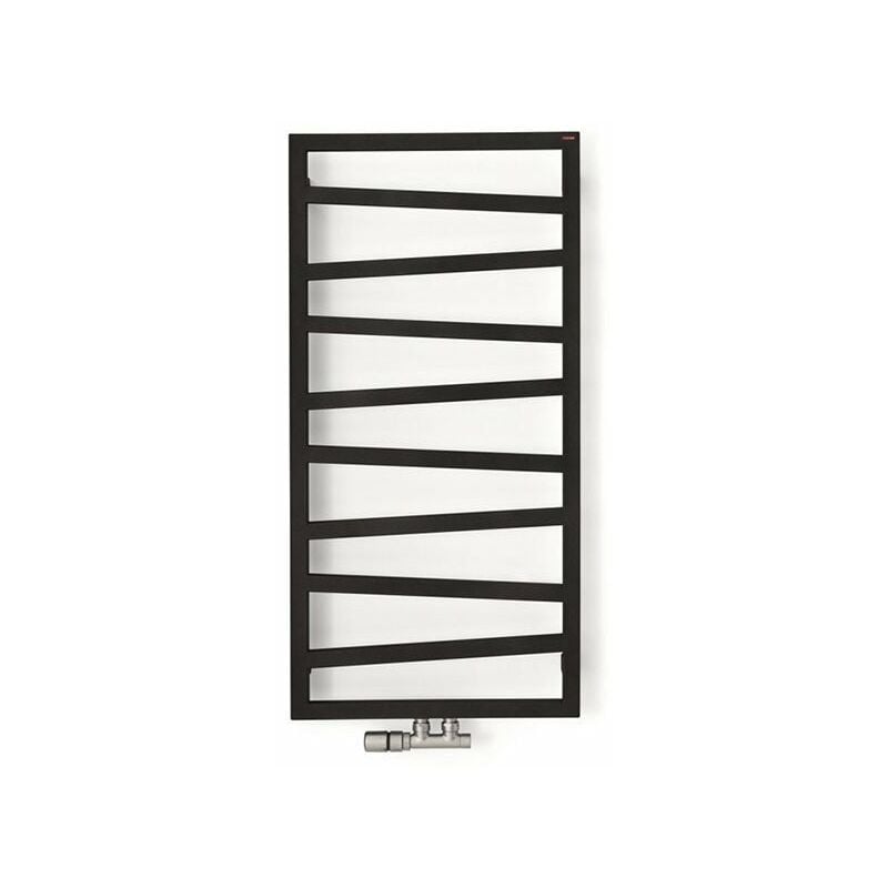 foto del prodotto matis re scaldasalviette ad acqua calda nero 835mm di altezza e 500mm di larghezza 332 watt zig835 500zxn