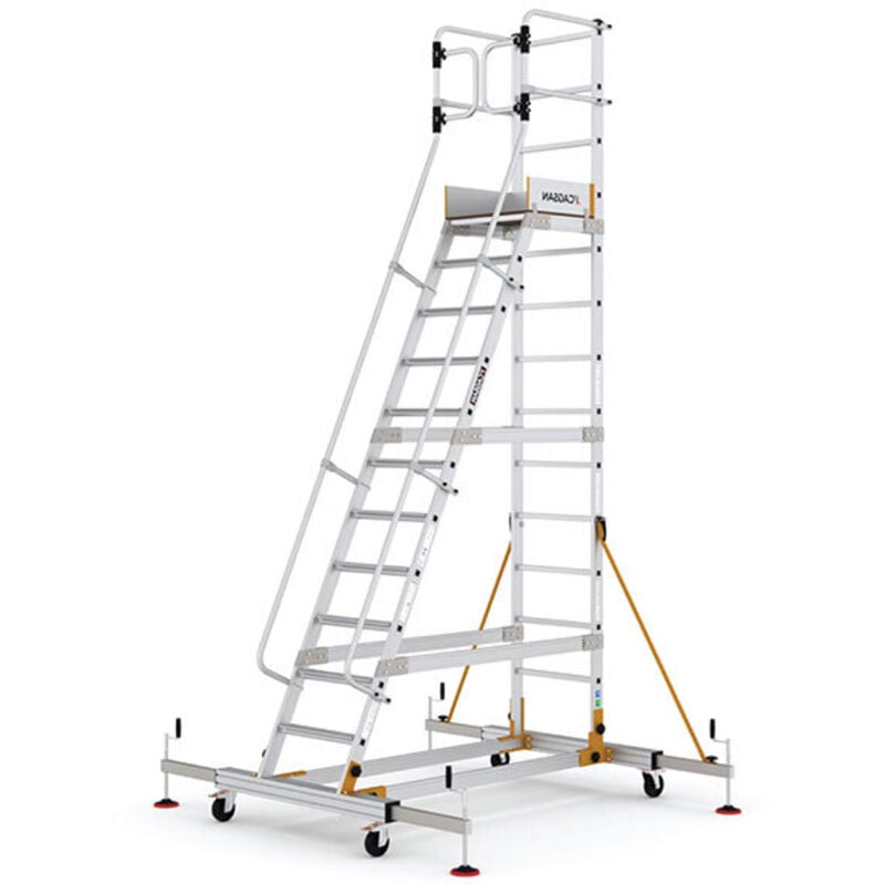 foto del prodotto matisère - scaletta con ruote 12 gradini - altezza massima di lavoro 5.00m - rd0012-3