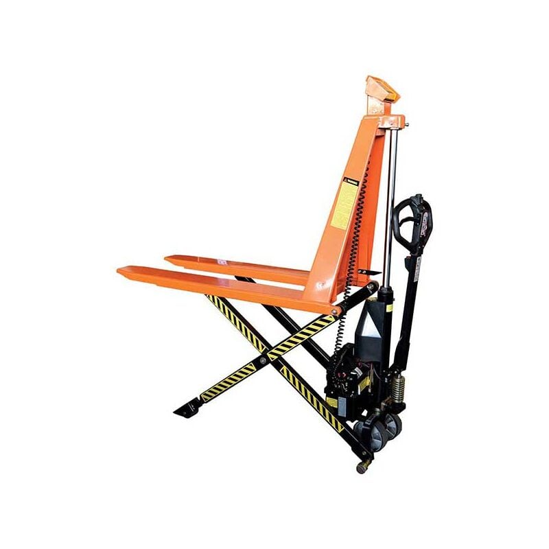 foto del prodotto matis re transpallet ad alto sollevamento elettrico con bilancia integrata pesatura precisa forche 1190x560mm carico mass. 1000kg hb1056ens