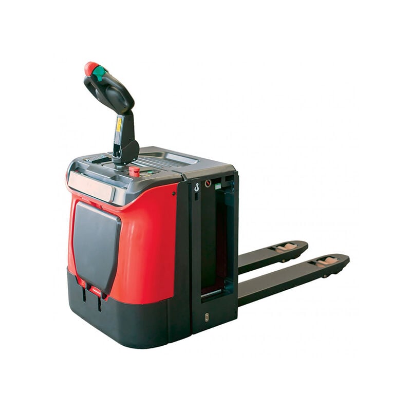 foto del prodotto matis re transpallet elettrico industriale con piattaforma 2t50 con direzione assistita forche standard pt20nda