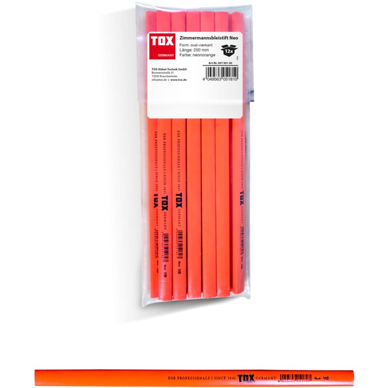 foto del prodotto matita da carpentiere neo arancione neon 12 pz. 