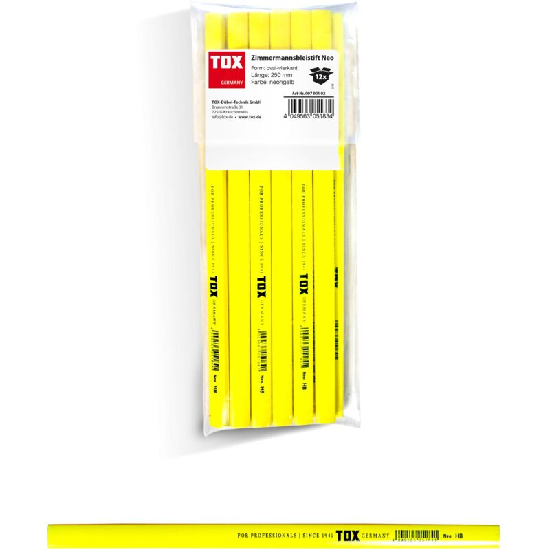 foto del prodotto matita da carpentiere neo giallo neon 12 pz. 