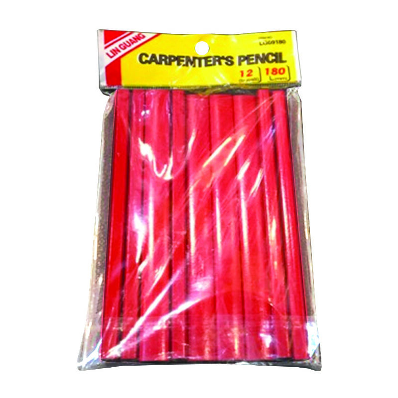 foto del prodotto matita da falegname e muratore rossa 180x12x7 mm mina hb 