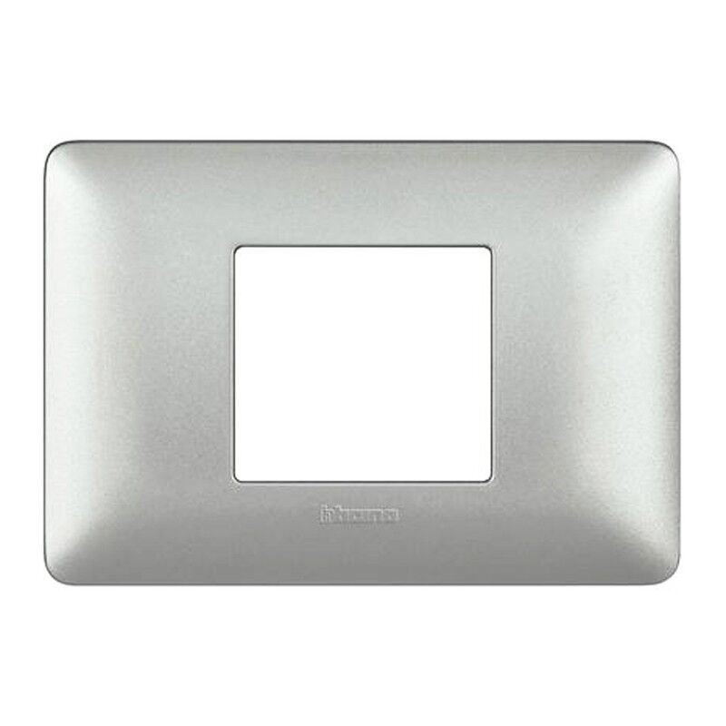 foto del prodotto matix placca 2 posti centrati silver am4819msl bticino