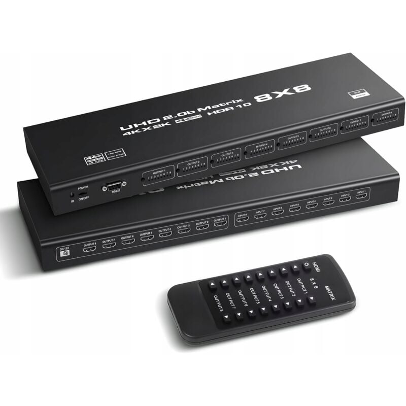 foto del prodotto matrix hdmi 2.0 8x8 switch hdcp 2.2 rs232 8 ingressi 8 uscite