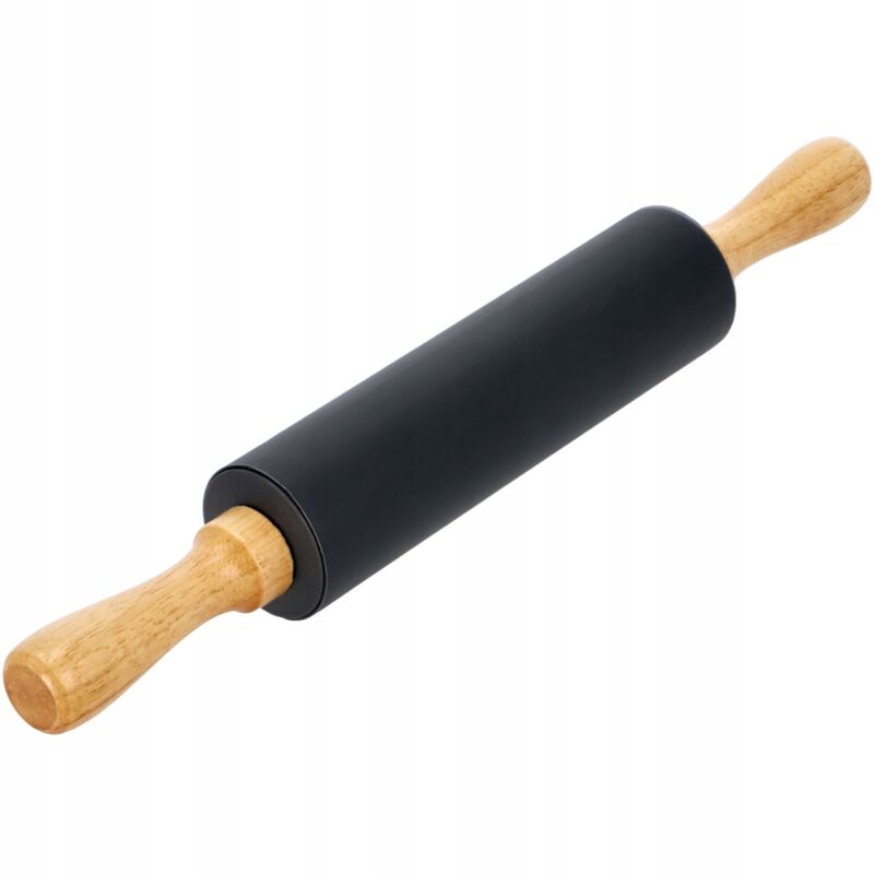 foto del prodotto mattarello in silicone kadax rotante, nero, 39 cm
