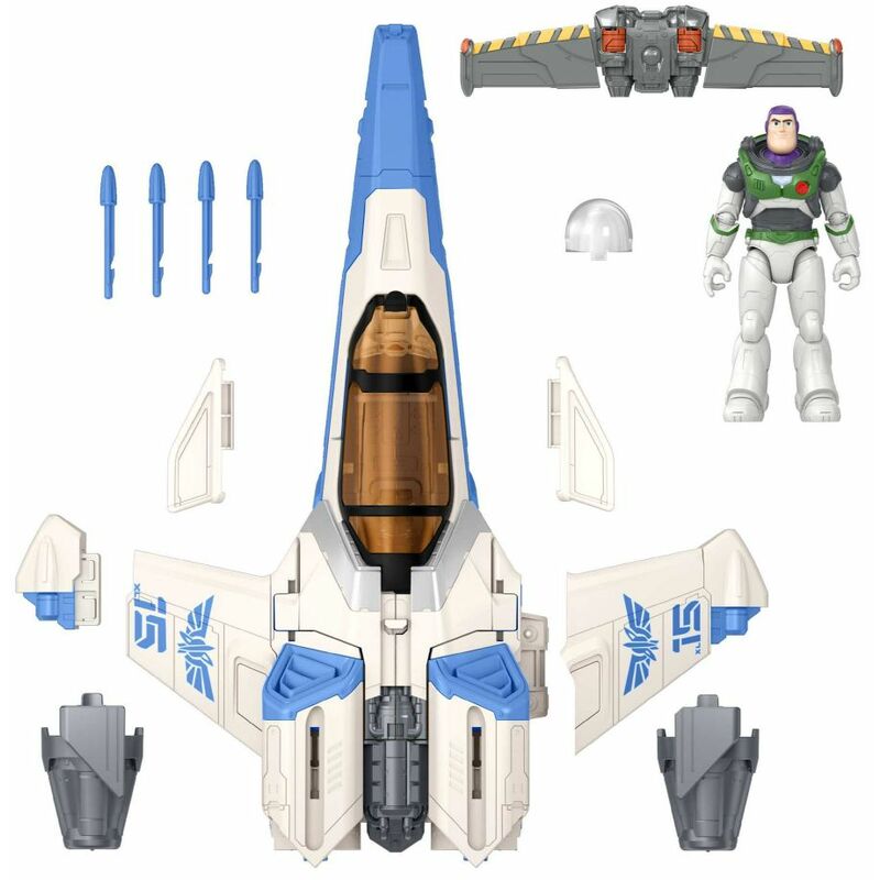 foto del prodotto mattel disney pixar lightyear navicella xl 15 navicella 50 cm, con autentico personaggio buzz
