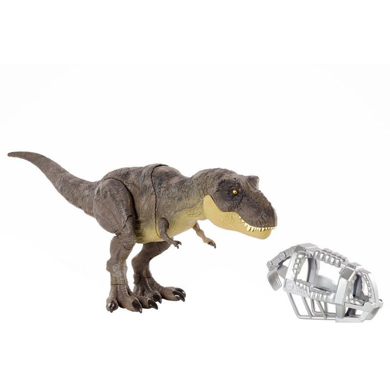 foto del prodotto mattel jurassic world dinosauro t rex passi letali