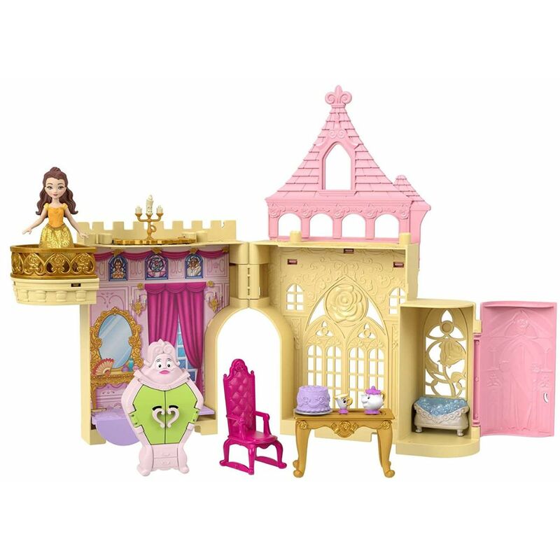foto del prodotto mattel principesse disney il castello di belle playset con bambola