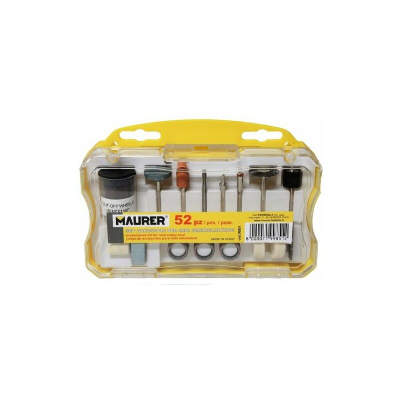 foto del prodotto maurer accessori per smerigliatrice mini 52 pz mod. sm234 yamato in valigetta