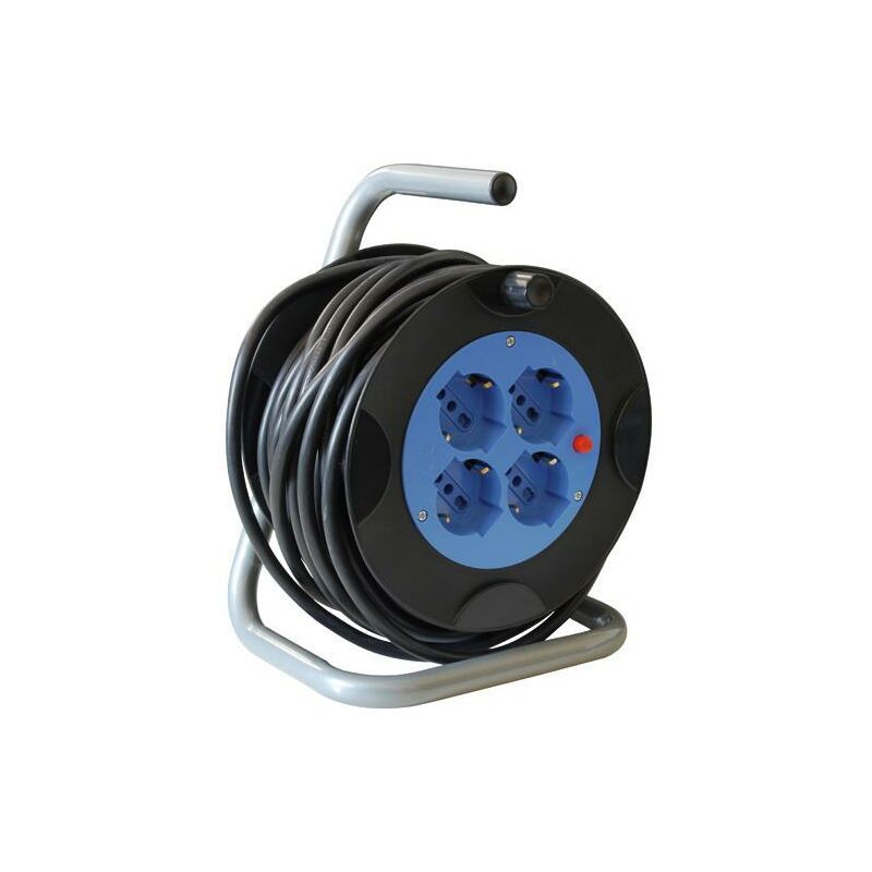foto del prodotto maurer avvolgicavo elettrico civile 15 metri con 4 schuko sezione cavo 3x1,5 mm