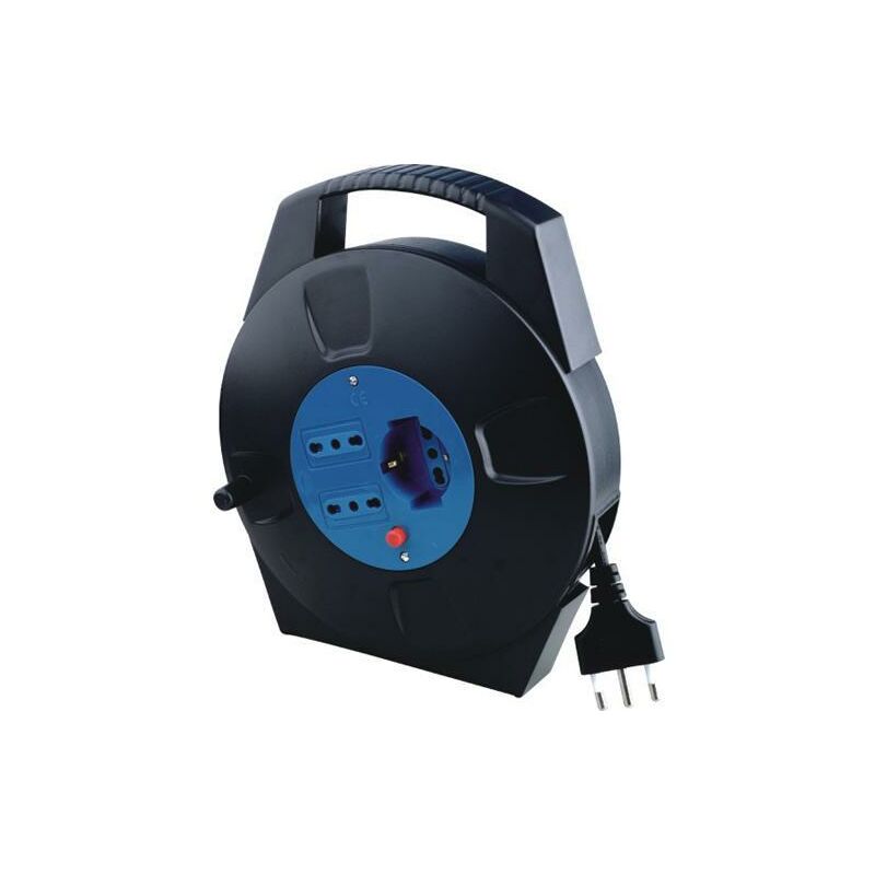foto del prodotto maurer avvolgicavo elettrico domestico 8 mt 2 prese 2p t 16a bipasso 1 schuko