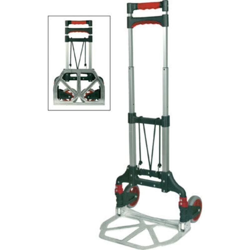 foto del prodotto maurer carrello pieghevole in alluminio 60kg ruote piene in nylon solo 3,7kg