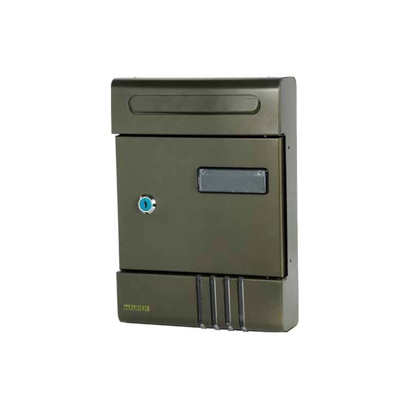 foto del prodotto maurer cassetta postale in acciaio per esterno porta posta lettere bronzo notes bronzo