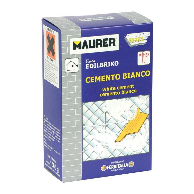 foto del prodotto maurer cemento bianco 5 kg per stuccature e riparazioni su piastrelle e sanitari