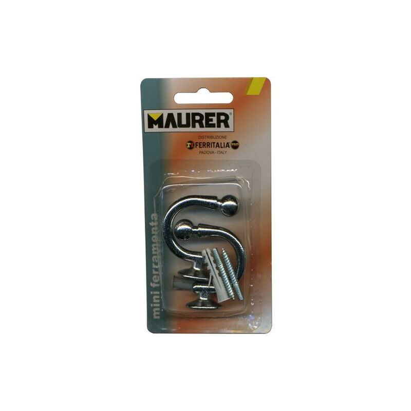 foto del prodotto maurer gancio ganci per embrasse in ottone cromato misura 33 mm bl. 2pz
