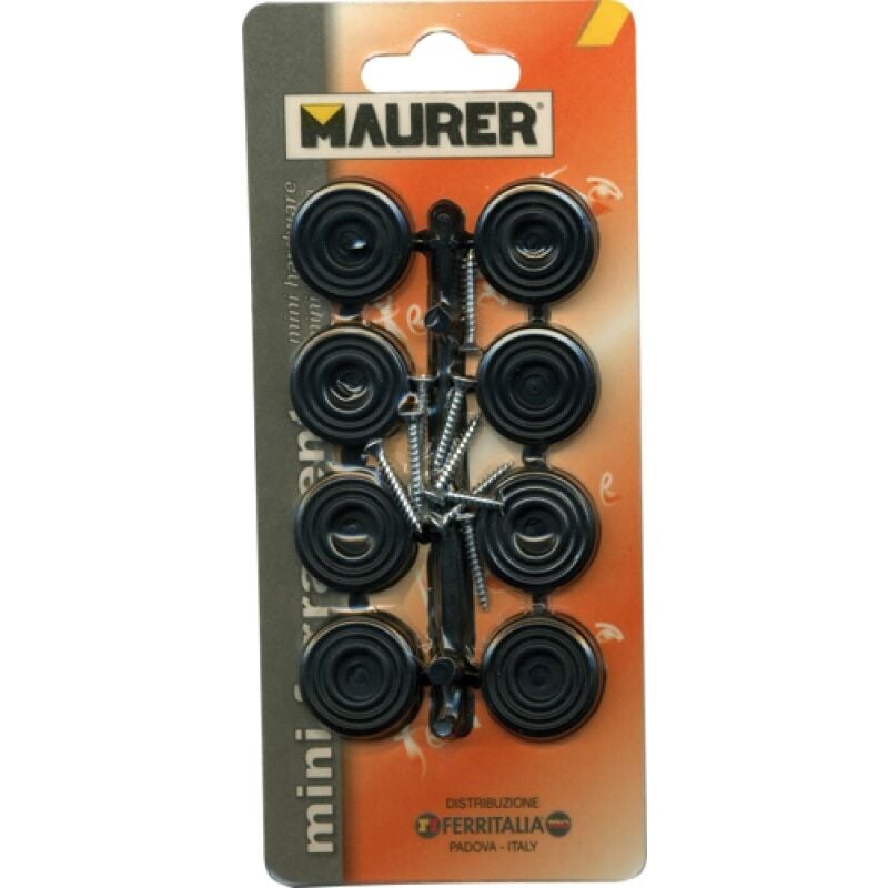foto del prodotto maurer gommini sottosedia con viti nero one price cf. blister 8pz