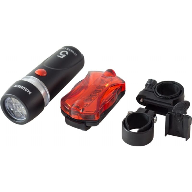 foto del prodotto maurer kit fanali per bici 5 led 1 faro anteriore 5 led 1 faro posteriore 5 led