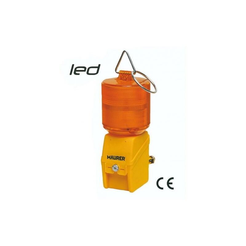 foto del prodotto maurer lampada segnaletica lavori stradali lampeggiante a led arancio con staffa 23356