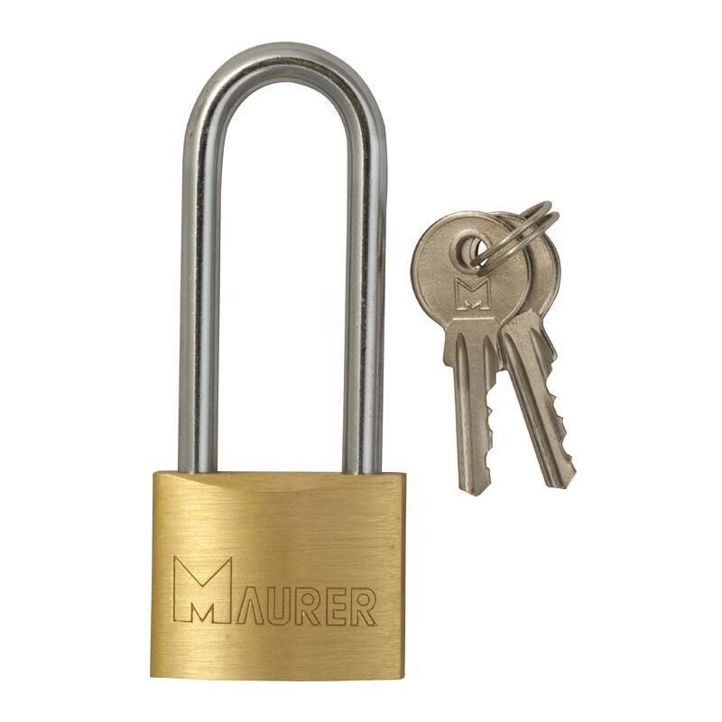 foto del prodotto maurer lucchetto 30 mm arco extra lungo in acciaio temperato