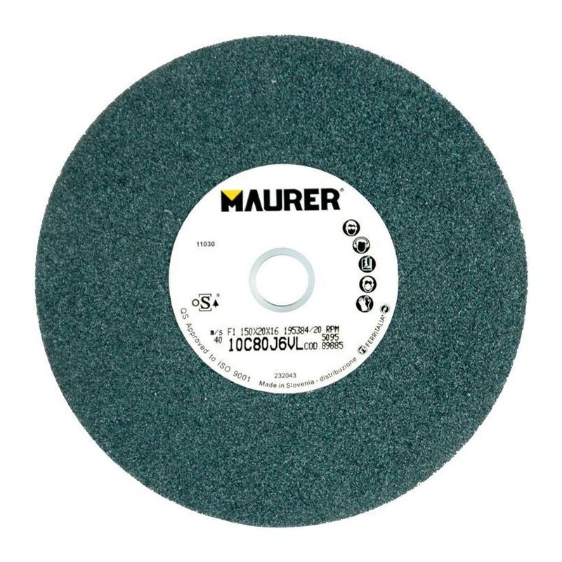 foto del prodotto maurer mola a smeriglio al carburo di silicio d mm. 200x20x20 grana 80 38063 