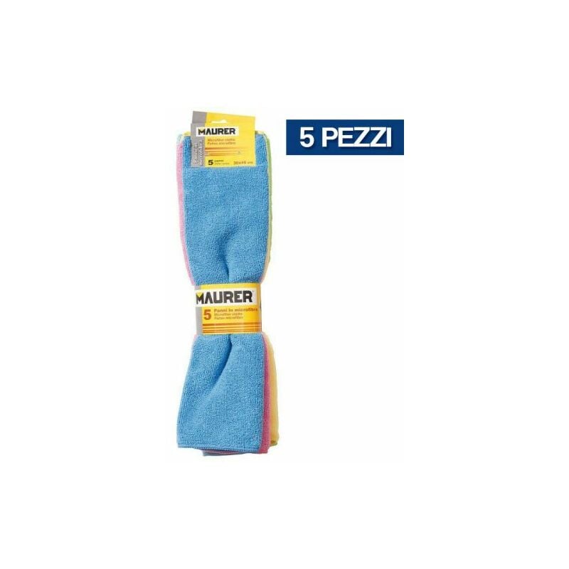 foto del prodotto maurer panno in microfibra panni multiuso 30x40 cm 5 pz vari colori 31412 