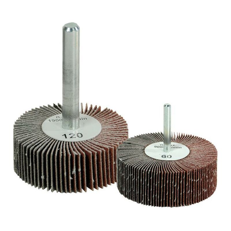 foto del prodotto maurer ruota abrasiva lamellare con gambo grana 80 80x30 mm plus 1 pz
