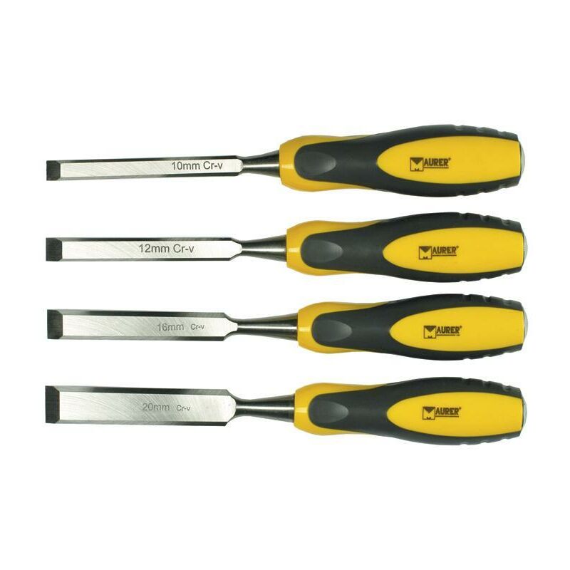 foto del prodotto maurer scalpelli per falegname in serie 4 pezzi 10 12 16 20 mm plus