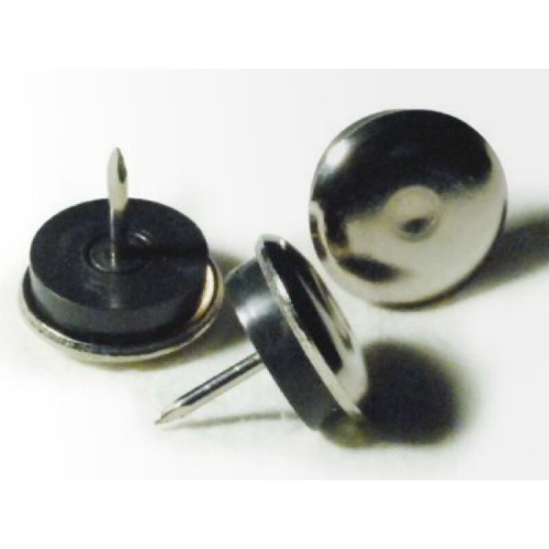 foto del prodotto maurer scivoli in metallo con gomma e chiodo 25 mm silver conf. da 8 pz