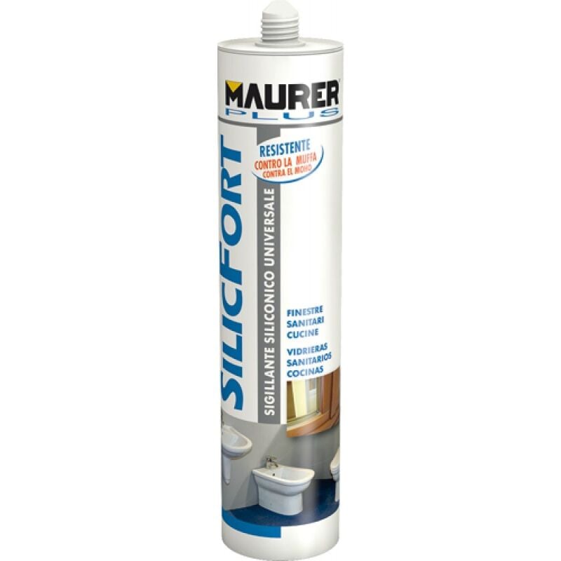 foto del prodotto maurer sigillante silicone acetico per giunti silicfort colore bianco 280 ml