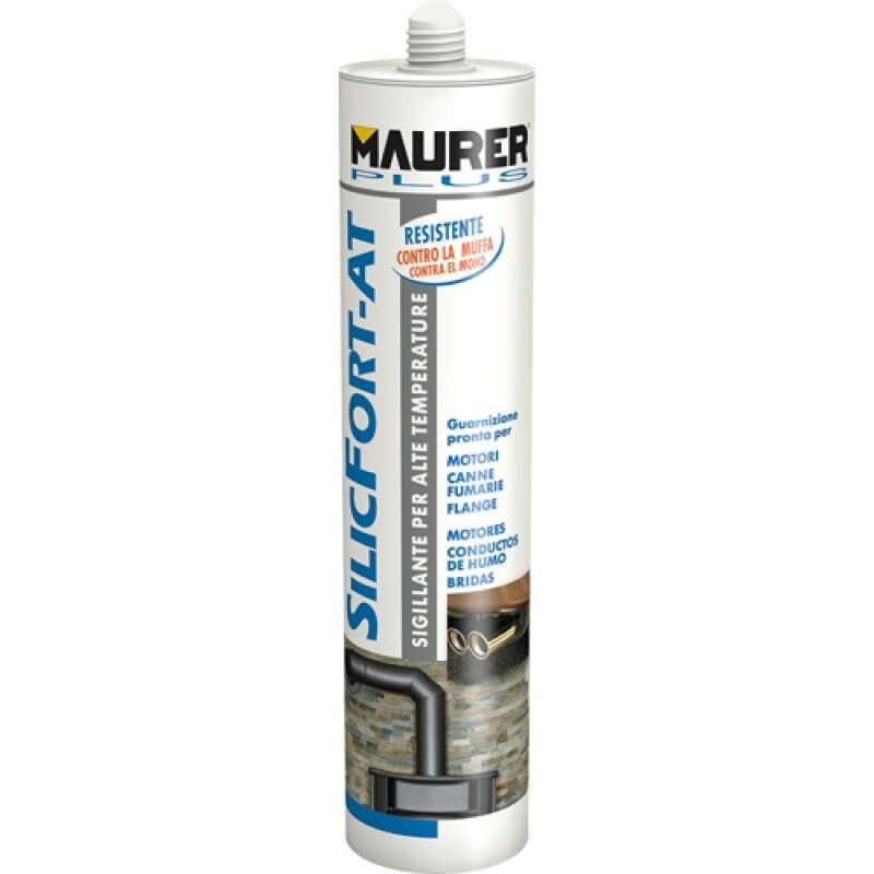 foto del prodotto maurer sigillante silicone alta temperatura silicfort at colore rosso 310 ml