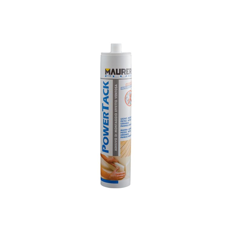 foto del prodotto maurer silicone adesivo di montaggio plus powertack per interni bianco 400 gr