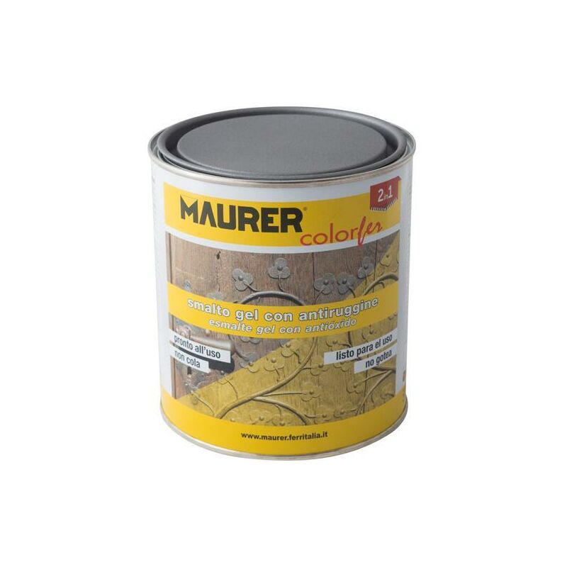 foto del prodotto maurer smalto gel antiruggine brillante conf. da 750 ml colore nero