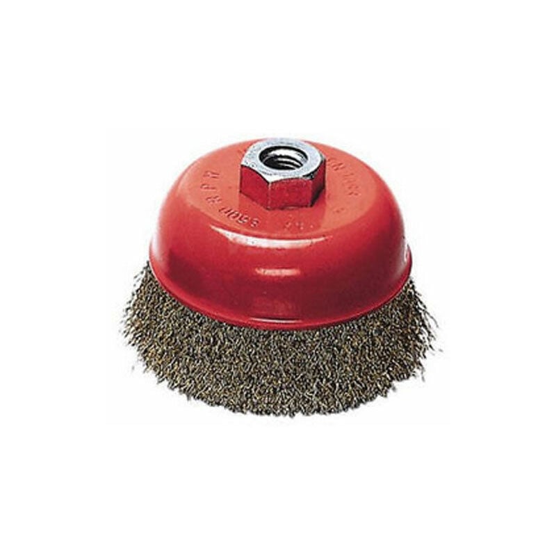 foto del prodotto maurer spazzola a tazza per smerigliatrice filo acciao 0,3 mm 100x29 mm filetto 14ma