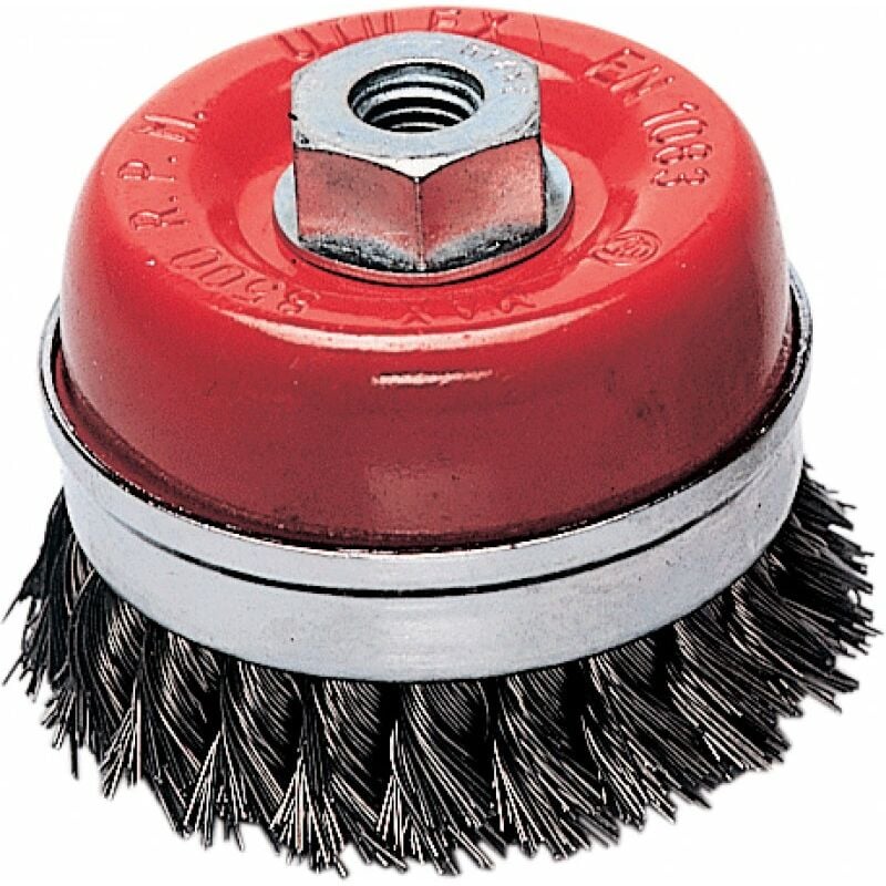 foto del prodotto maurer spazzola a tazza per smerigliatrice filo ritorto 0,5 mm 100x29 mm filetto 14ma